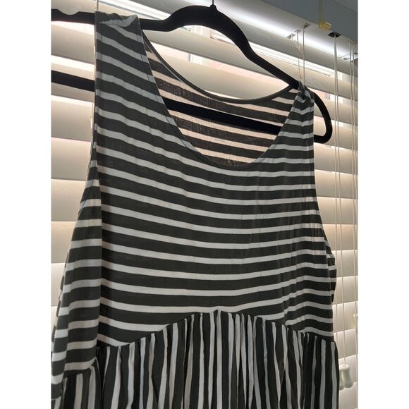 Isabel Maternity By Nordstrom Womens Black & White Striped Sleeveless Flowy Tank - Picture 2 of 4